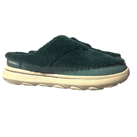 Merrell Shoes - Merrell Hut Moc 2 Cozy Slides Womens 8 Hunter Green Fleece Slip On Mules Shoes‎
